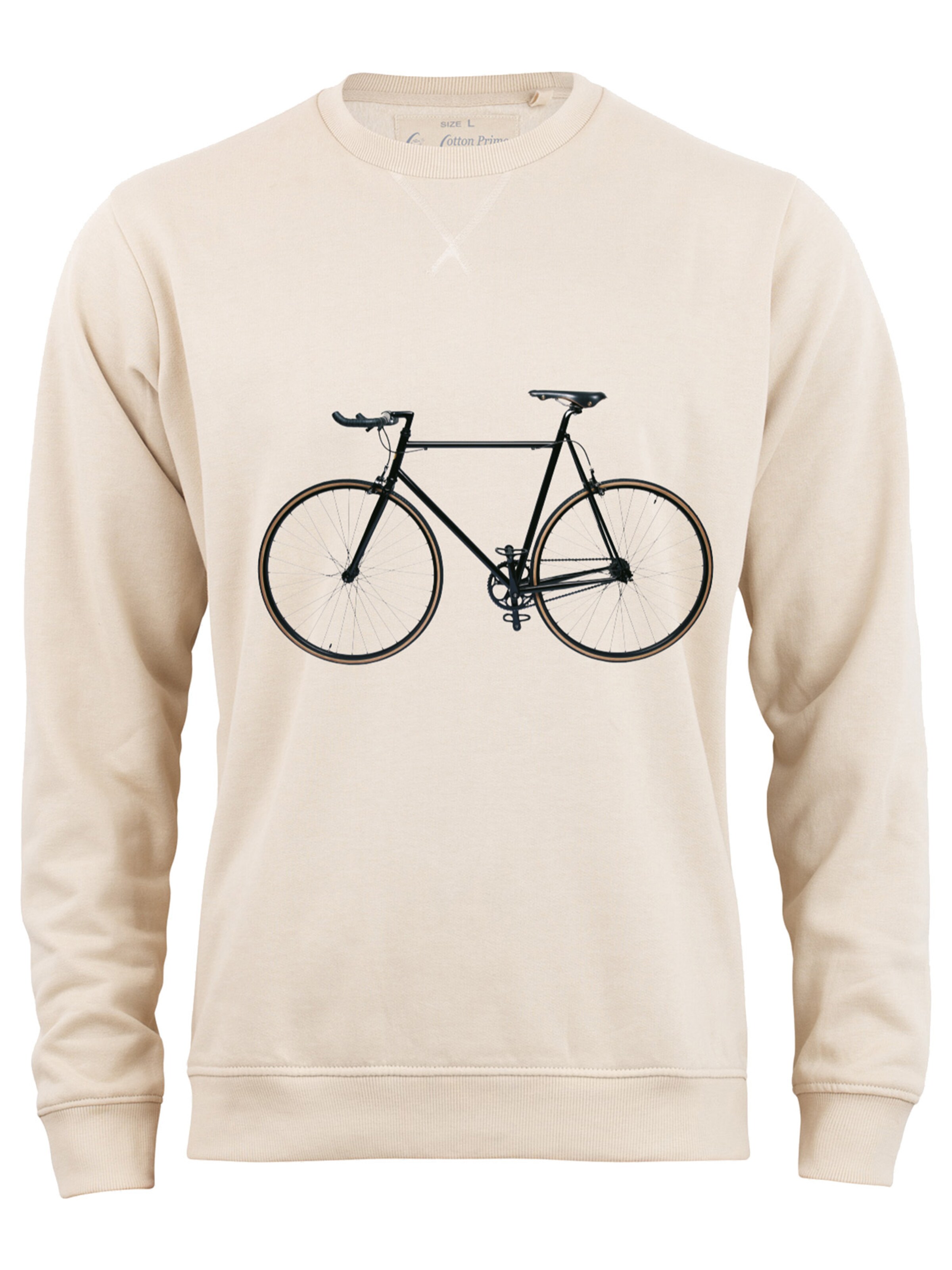 Felpa 'Bike-Fahrrad' di Cotton Prime in beige: frontale