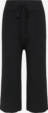 Wide leg Pantaloni de la usha BLACK LABEL pe negru: față
