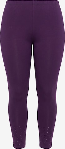 MIAMODA Skinny Leggings in Purple: front