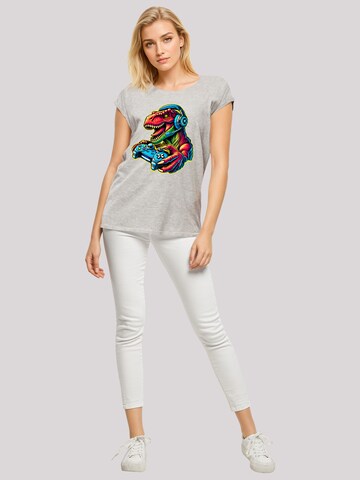 T-shirt 'Dinosaurier Gamer' F4NT4STIC en gris