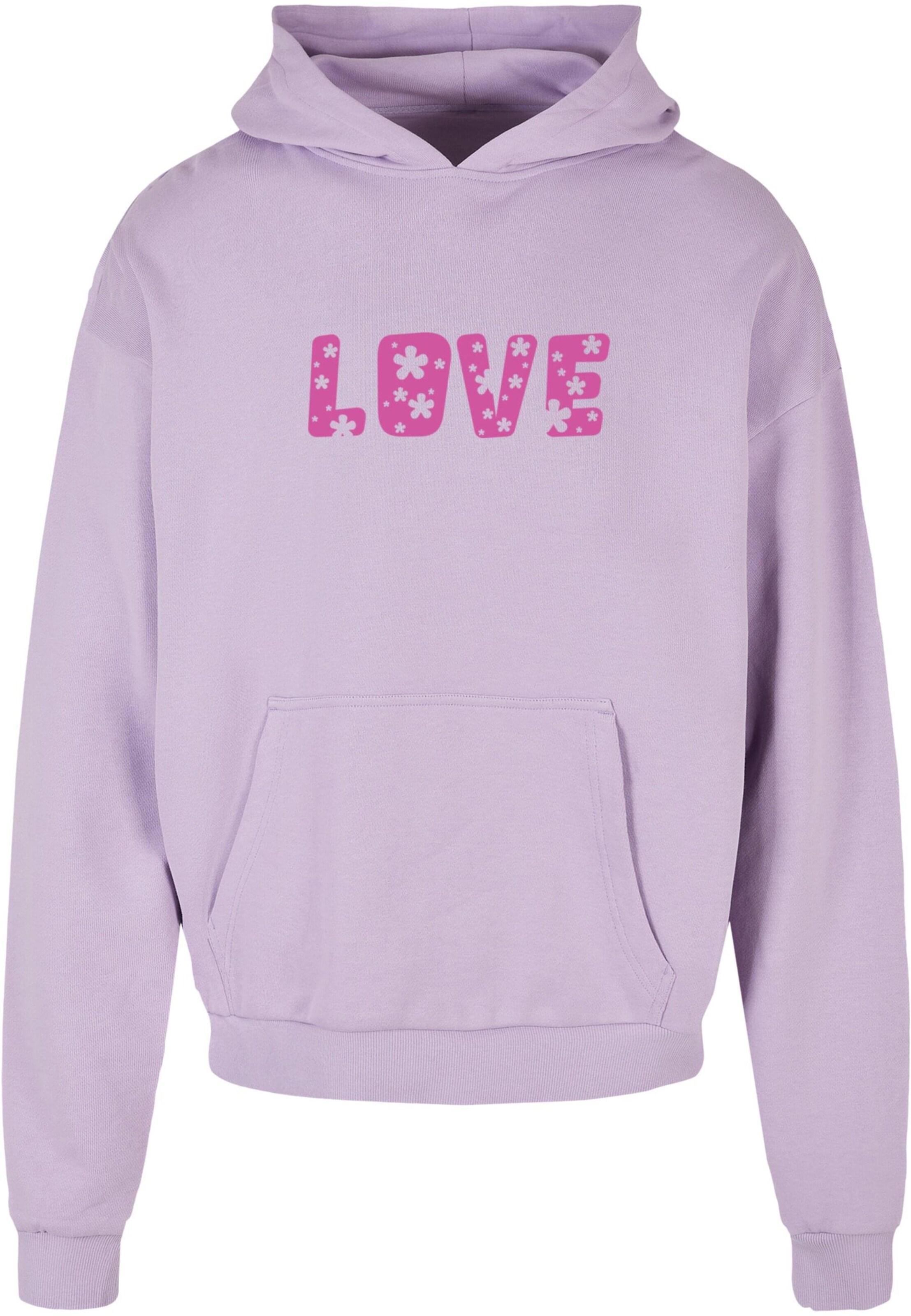 Sweat-shirt 'Valentines Day - Flowers Love' Merchcode en violet : devant