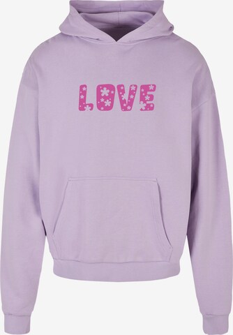 Merchcode Sweatshirt 'Valentines Day - Flowers Love' in Lila: voorkant