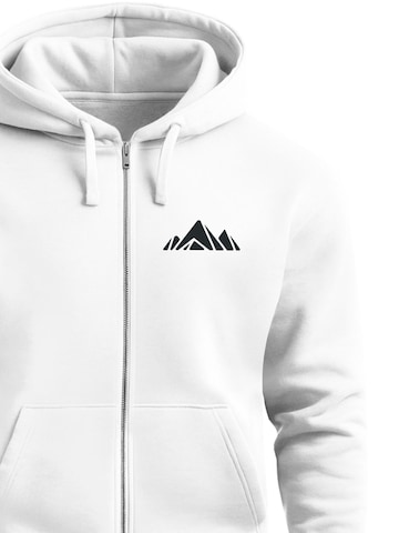 Neverless Zip-Up Hoodie 'Berg Polygon' in White