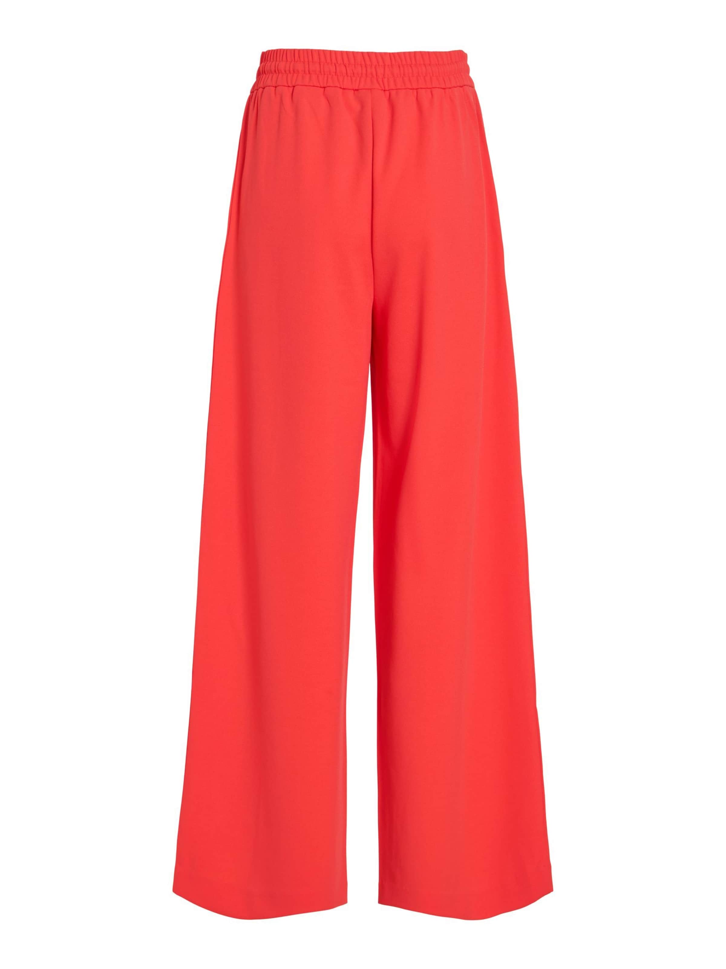 VILA Wide leg Pleat-front trousers 'VIClua' in Red