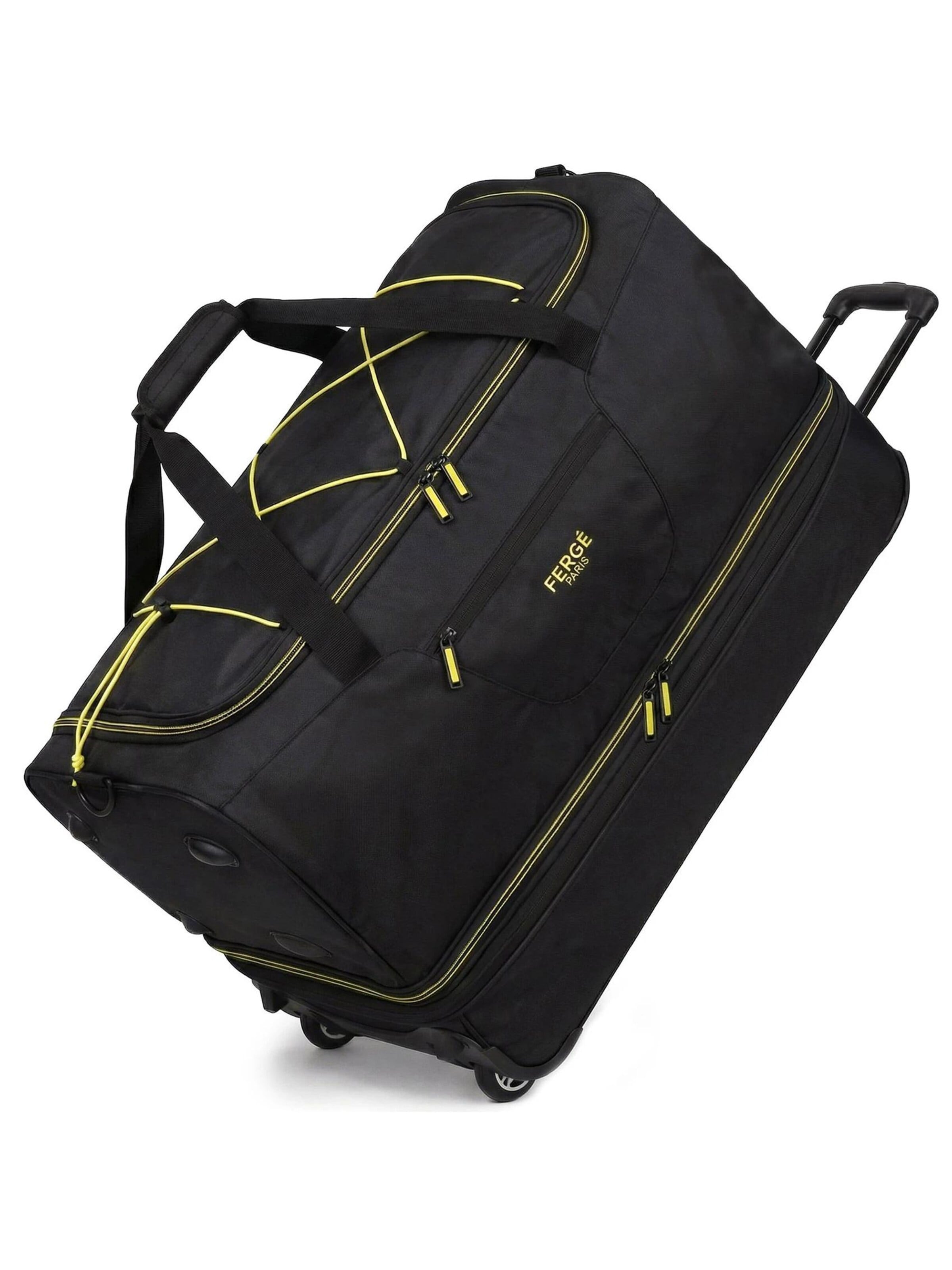 FERGÉ Travel Bag 'PARIS XL Reisetasche mit Rollen' in Black: front