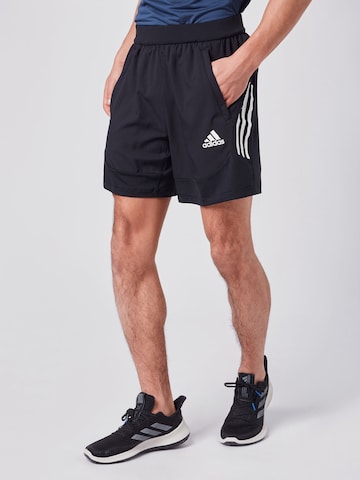 ADIDAS SPORTSWEAR Regular Workout Pants in Black: front