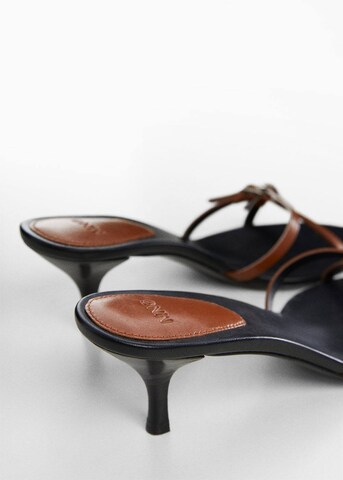 MANGO Strap Sandals 'Monka' in Brown