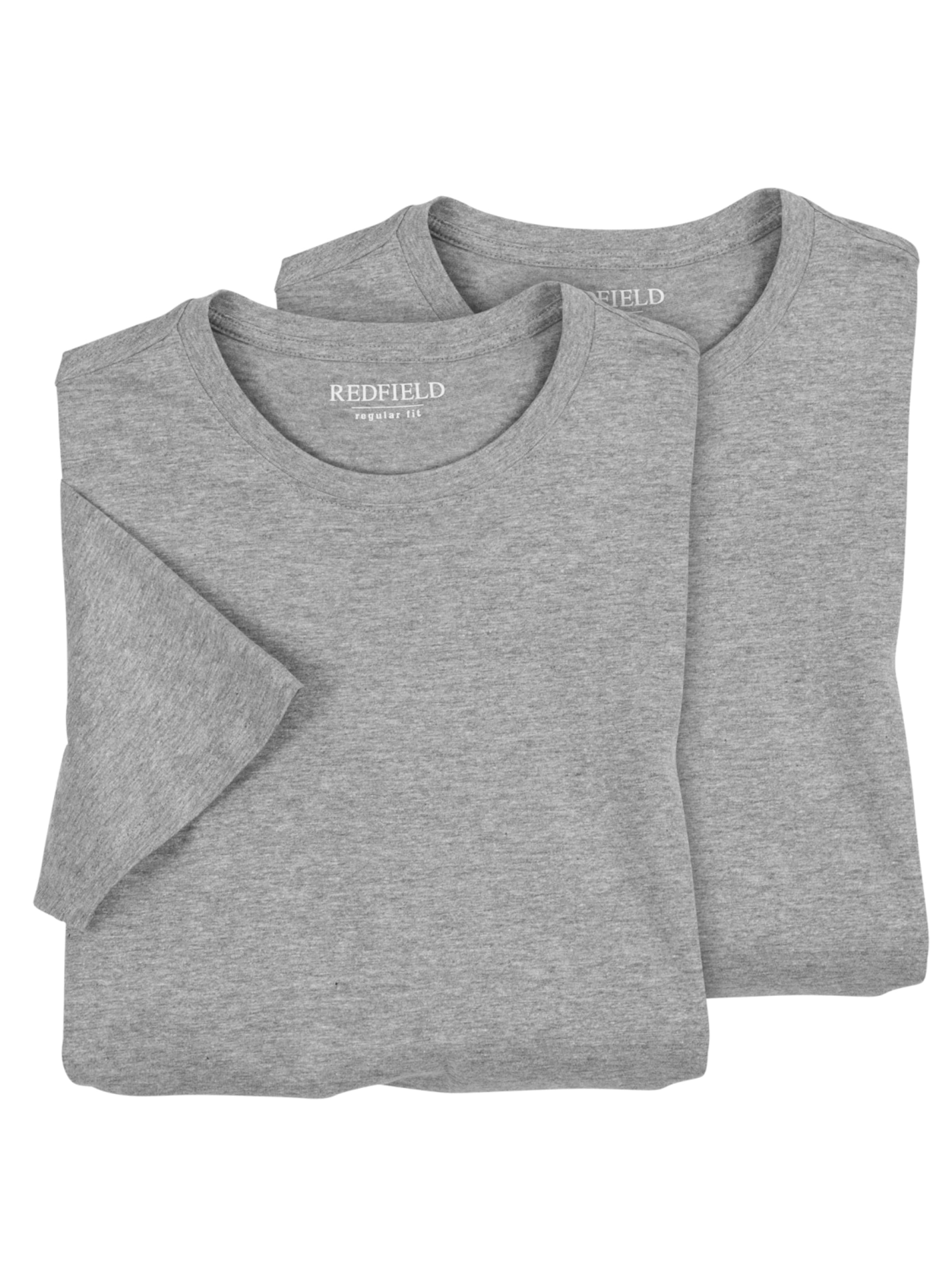 Redfield Shirt 'Redfield 2er Pack XXL O-Hals Grau' in Grau: Vorderseite