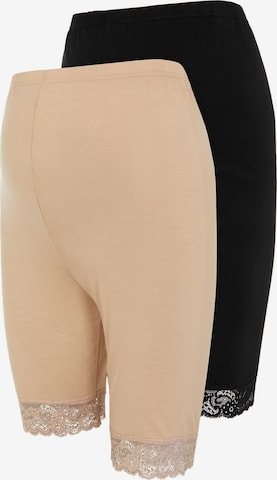 MAMALICIOUS Leggings 'Lenna' in Beige: front