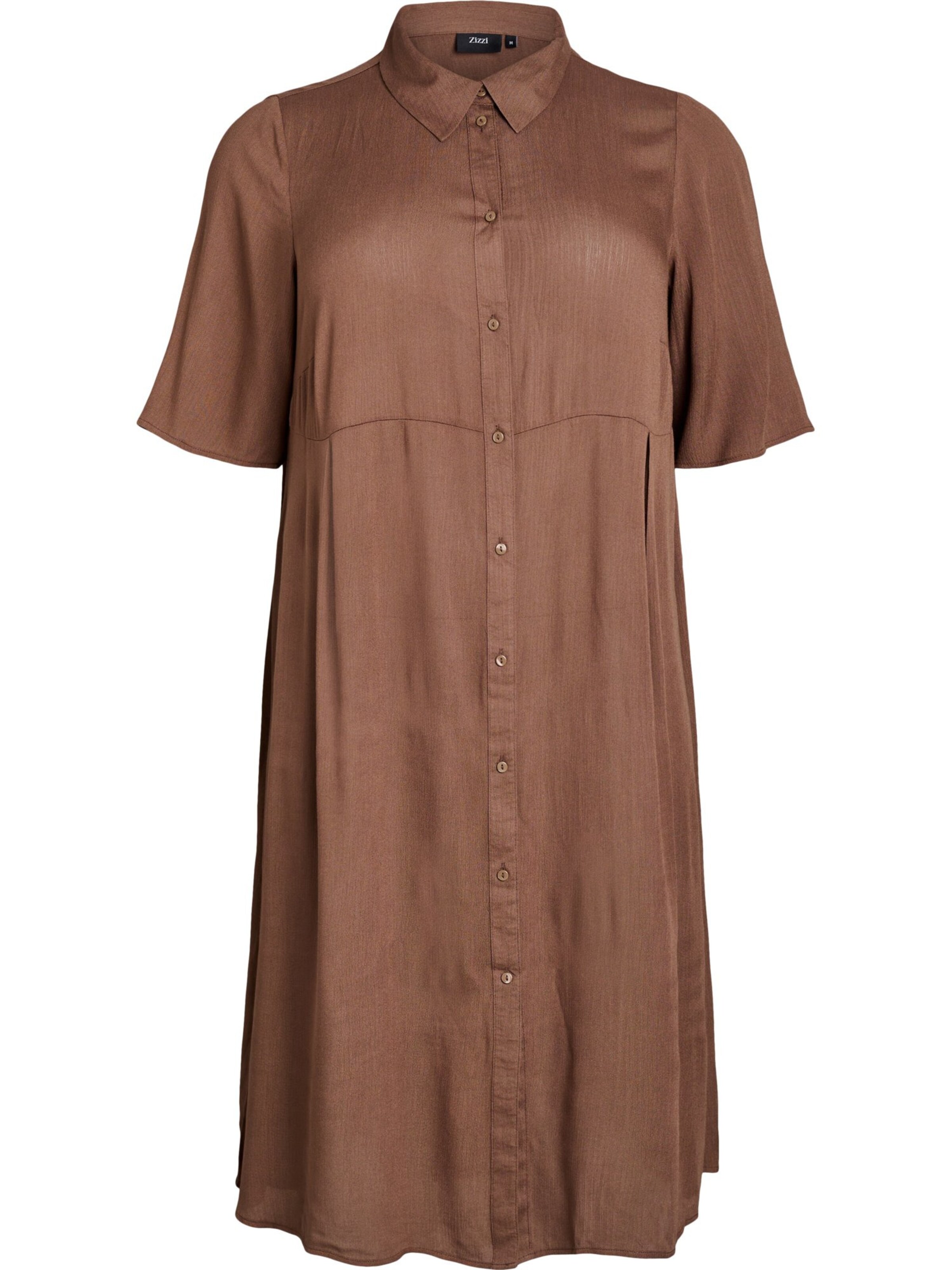 Zizzi Sukienka koszulowa 'Erose' w kolorze brązowy: przód