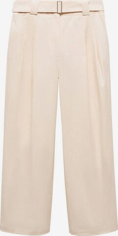 MANGO Loosefit Bandplooibroek 'Myriam' in Beige: voorkant