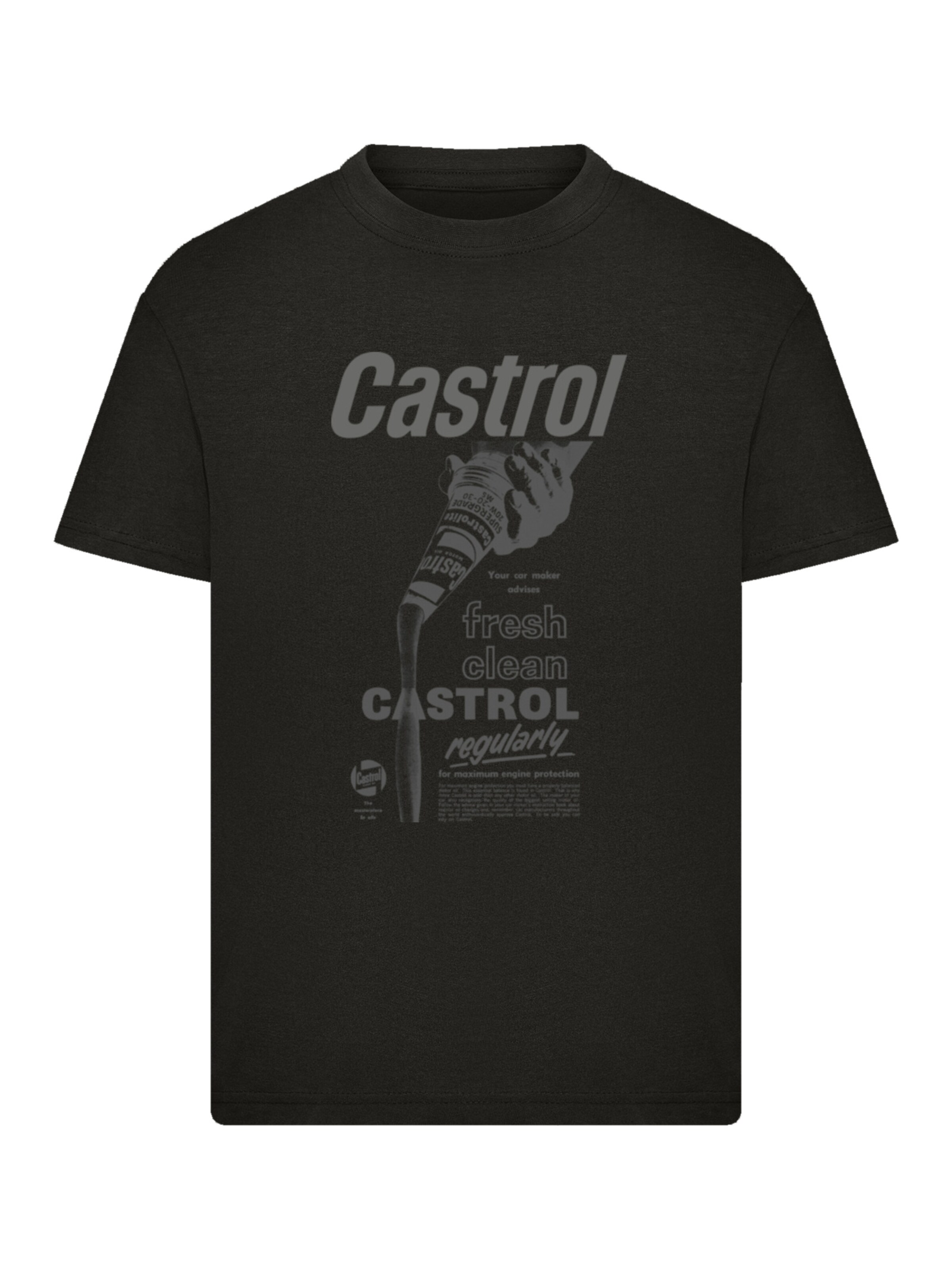 T-Shirt 'Castrol Fresh Clean' F4NT4STIC en noir : devant