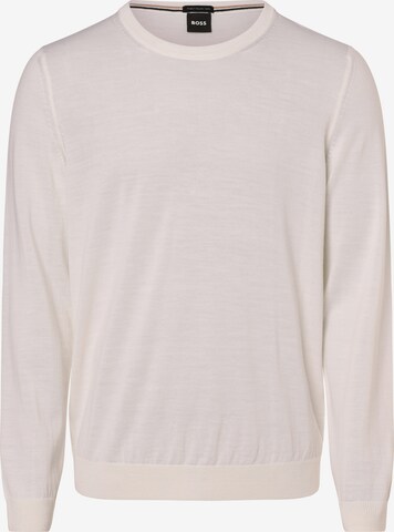 BOSS Black Sweater 'Leno' in White: front