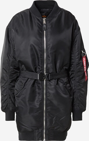 ALPHA INDUSTRIES Välikausitakki 'MA-1' värissä musta: etupuoli