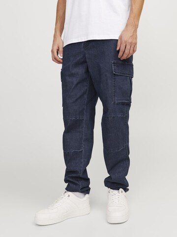 JACK & JONES Regular Cargojeans 'Iace Tucker' i blå: framsida