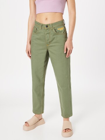 HOMEBOY - Loosefit Calças 'x-tra BAGGY Twill' em verde: frente