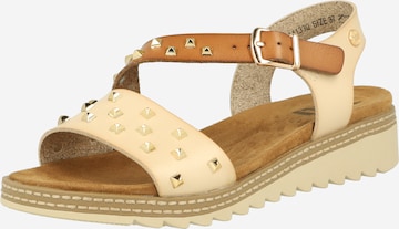 Xti - Sandalias con hebilla en beige: frente