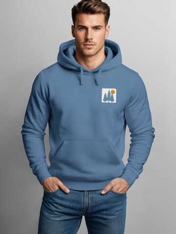 Neverless Sweatshirt 'Pine Trees' in Blue