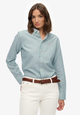 Superdry Blouse 'Oxford' in Groen: voorkant