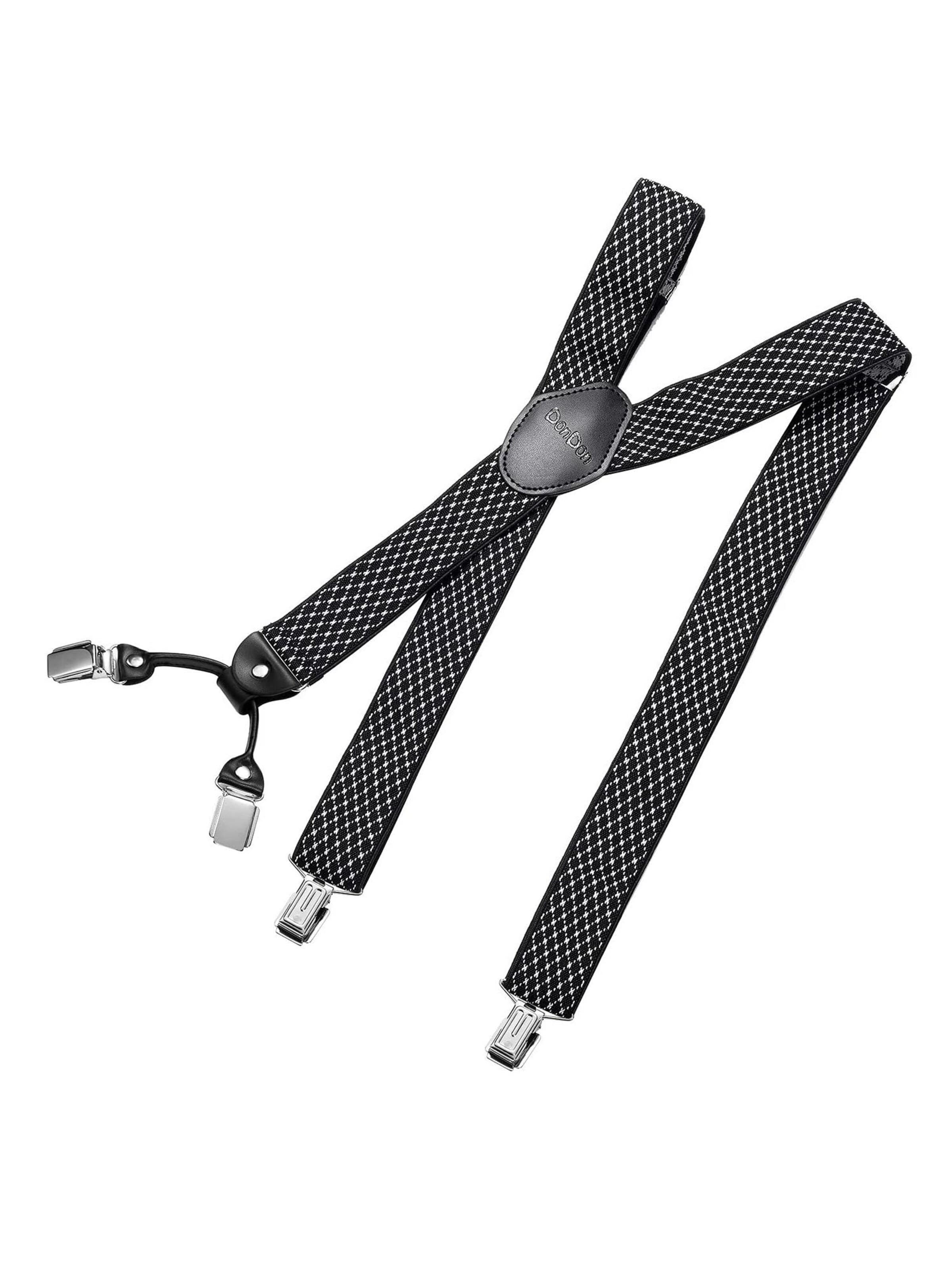 DonDon Suspenders 'DonDon Hosenträger Herren 3,5 cm breit dunkelrot für Anzug Jeans Chinos Vintage' in XS-XL in Wool white, Item view