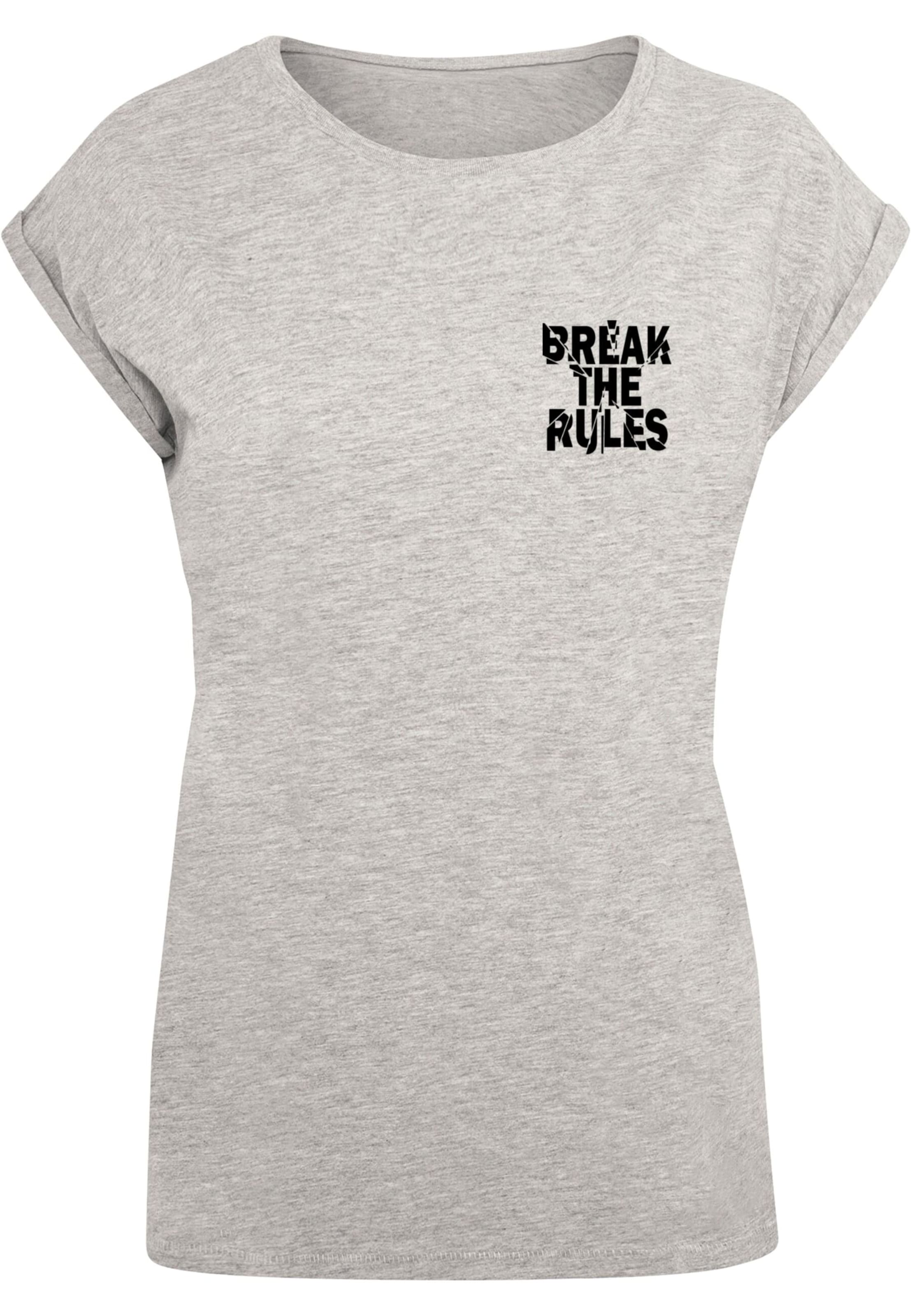 Merchcode Shirt 'Break The Rules 2' in Grijs: voorkant