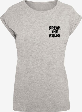 Merchcode Shirt 'Break The Rules 2' in Grijs: voorkant