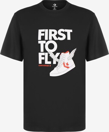 CONVERSE Shirt 'First to Fly' in Zwart: voorkant