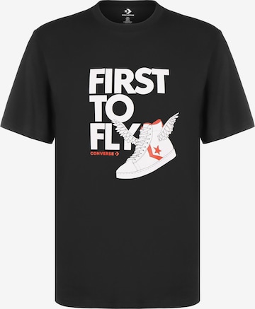 CONVERSE Shirt 'First to Fly' in Zwart: voorkant