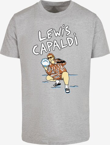 Merchcode Shirt 'Lewis Capaldi - Snowleopard' in Grey: front