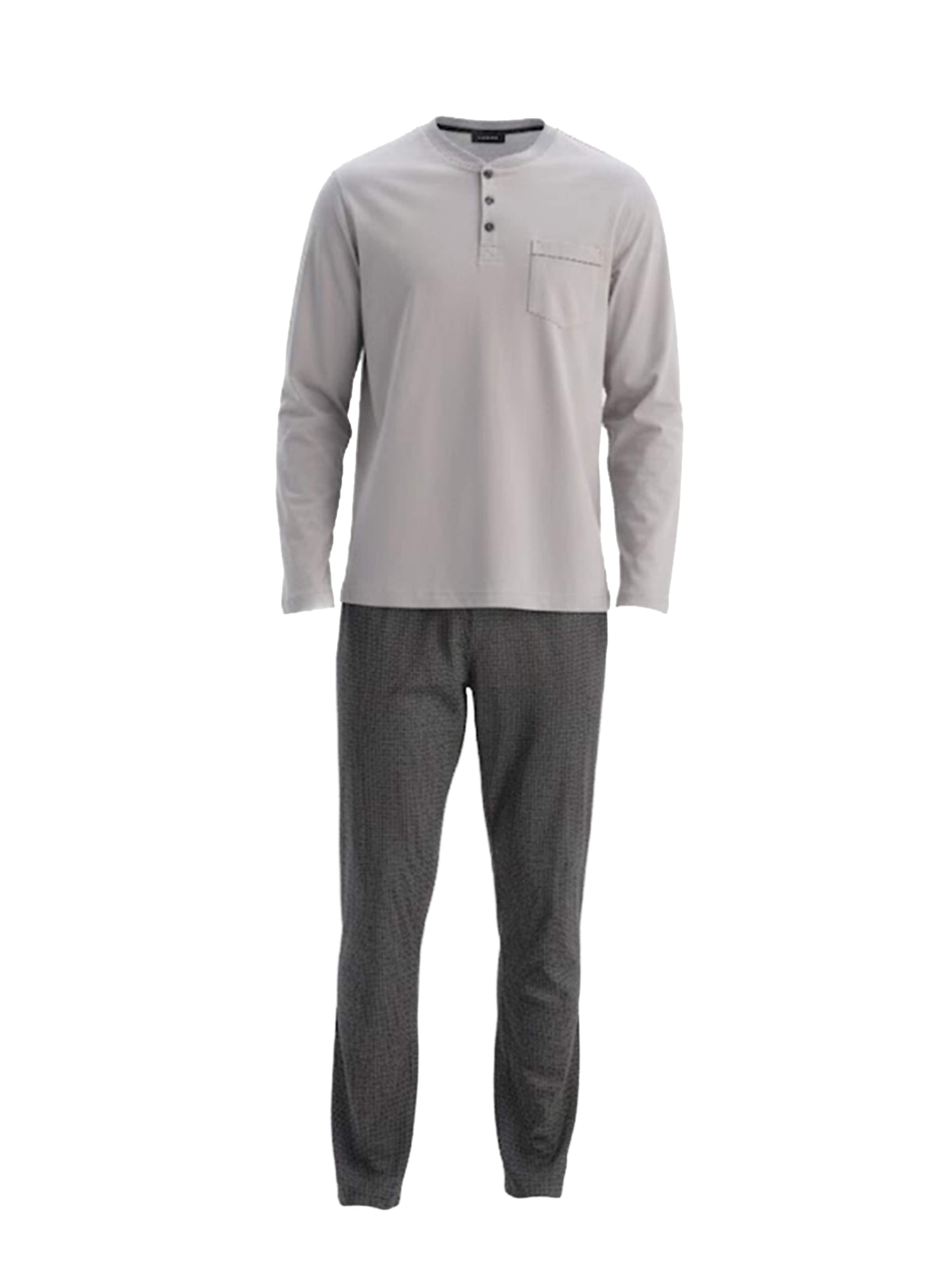 Dagi Pyjama lang in de kleur Lichtgrijs / Donkergrijs, Productweergave