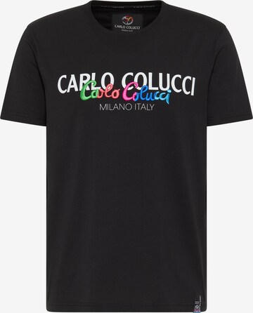 T-Shirt ' Camisa ' Carlo Colucci en noir : devant