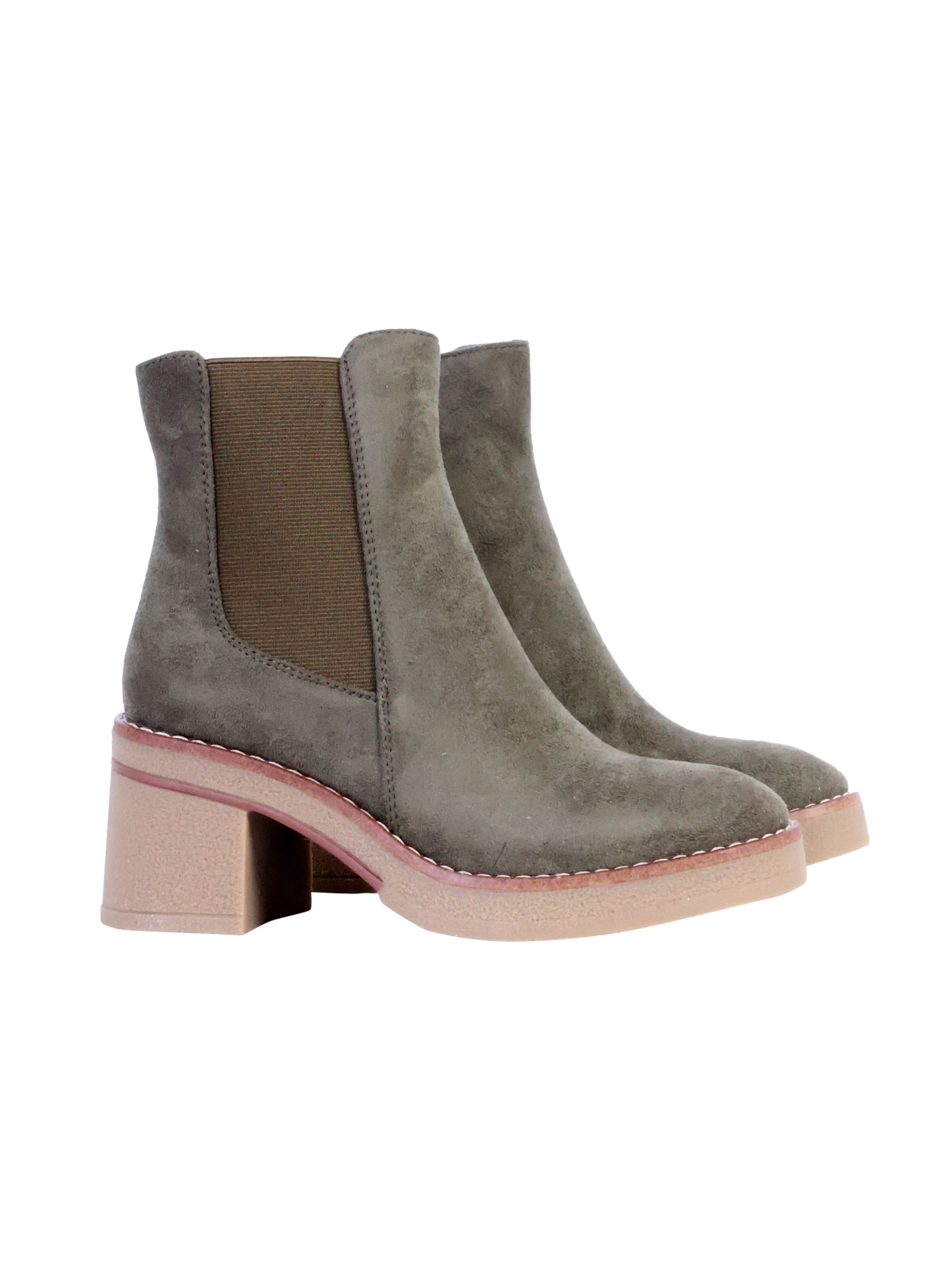 Bottines 'Stiefeletten mit Reißverschluss' The Divine Factory en vert