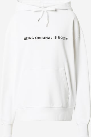 BOSS Black Sweatshirt in White: front