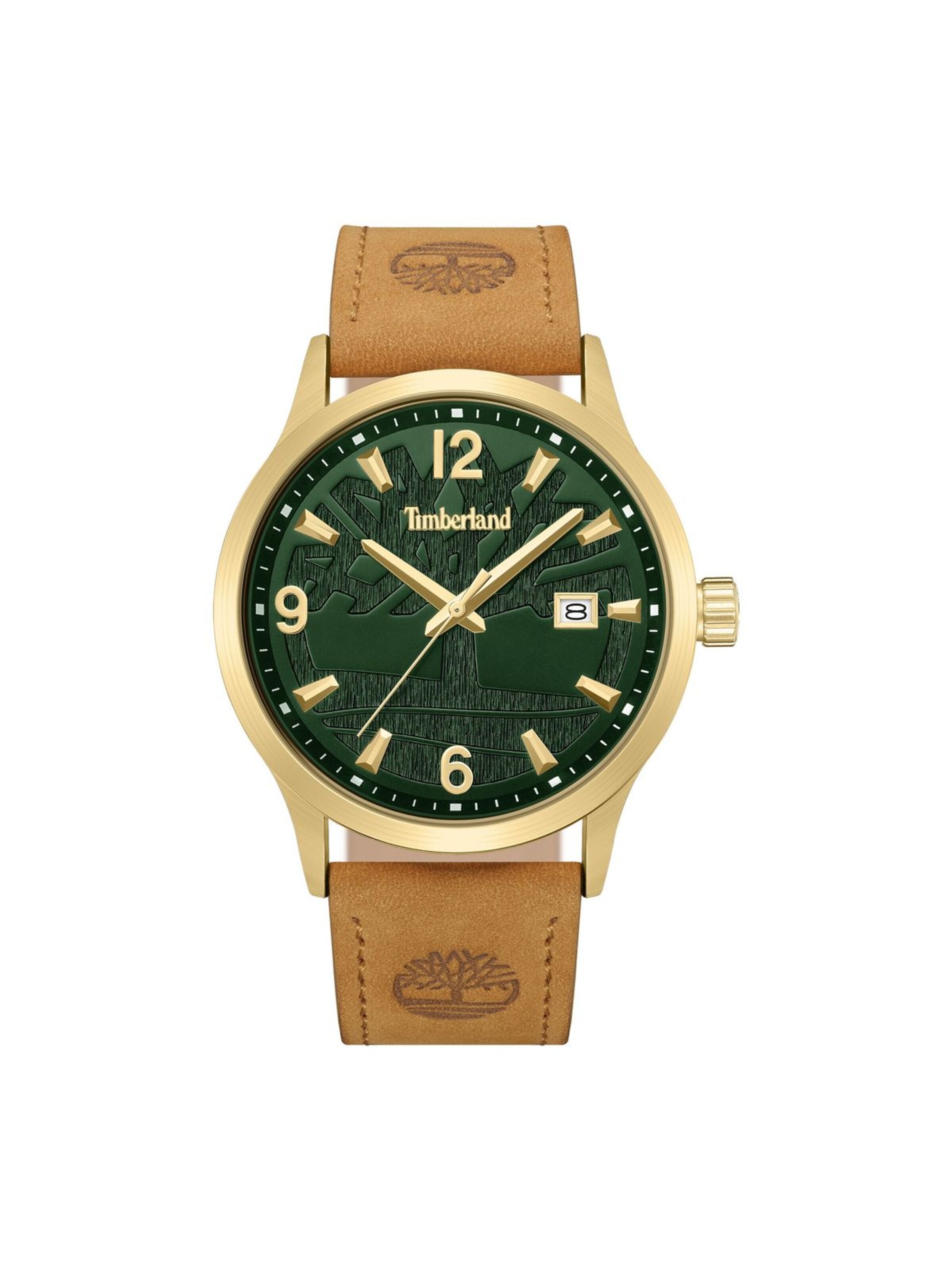 TIMBERLAND Analoog horloge 'Date watch Trumbull' in Bruin: voorkant