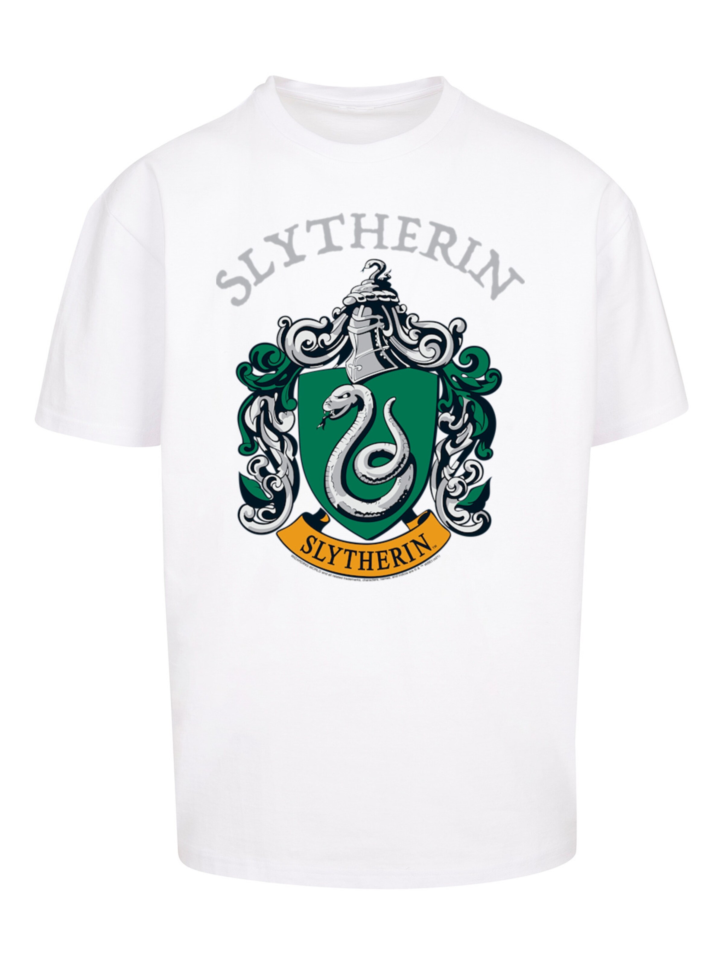 F4NT4STIC Shirt 'Harry Potter Slytherin' in Wit: voorkant