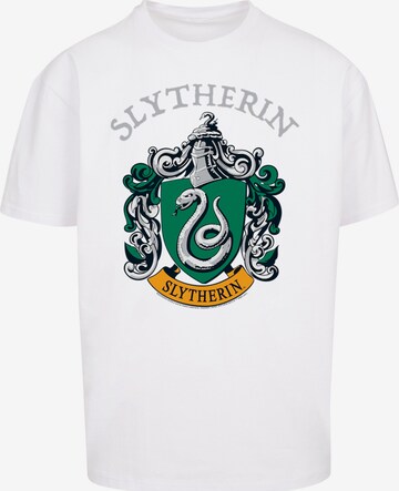 F4NT4STIC Shirt 'Harry Potter Slytherin' in Wit: voorkant