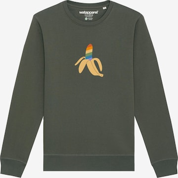 Watapparel Sweatshirt 'Rainbow Banana' in Groen: voorkant