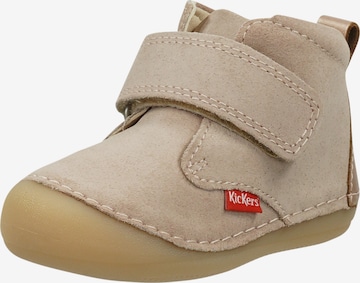 Baskets Kickers en beige : devant