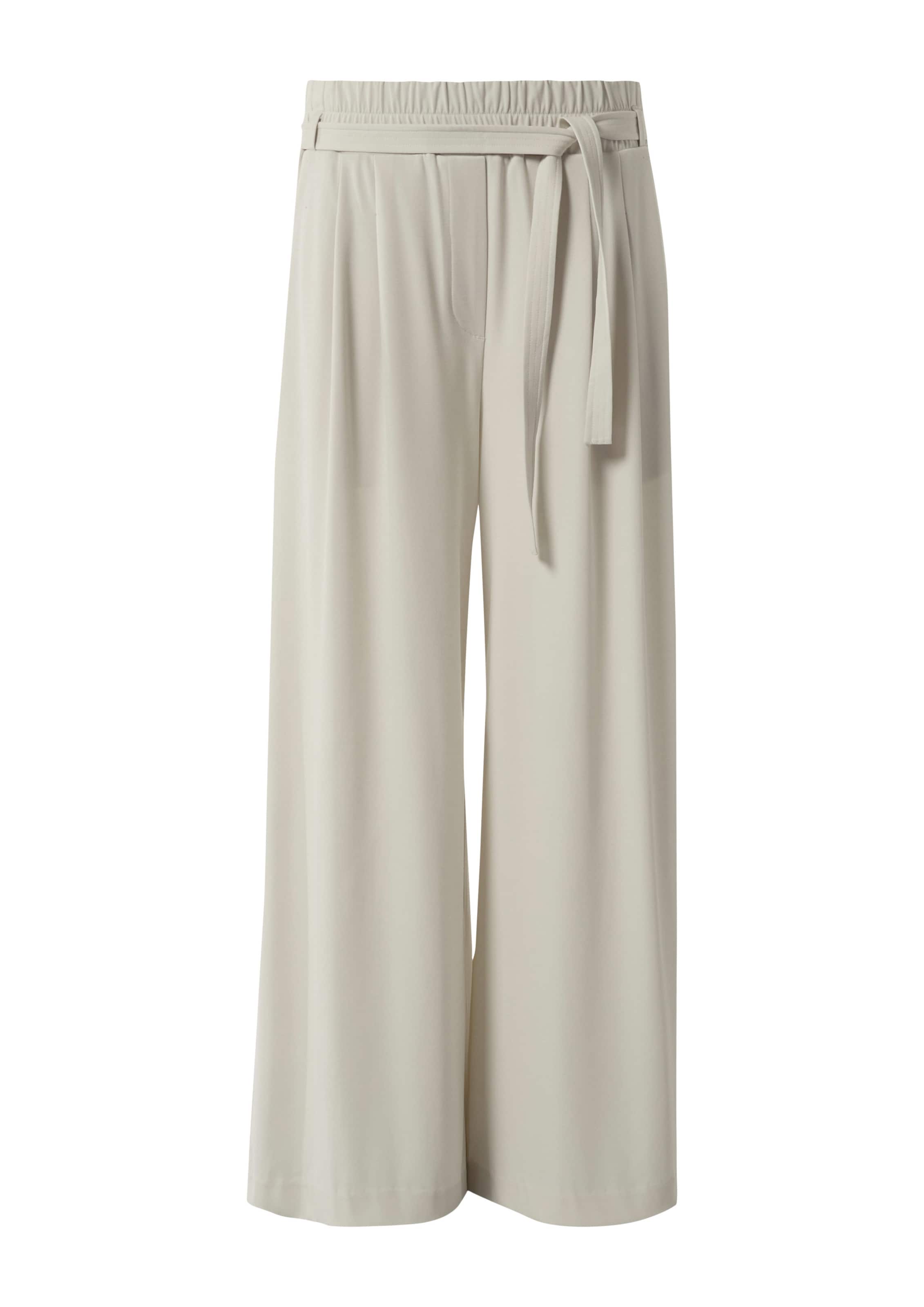 COMMA Loose fit Pleat-Front Pants in Beige: front