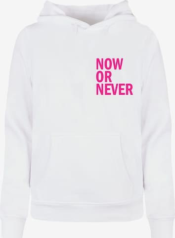 Sweat-shirt 'Now Or Never' Merchcode en blanc : devant