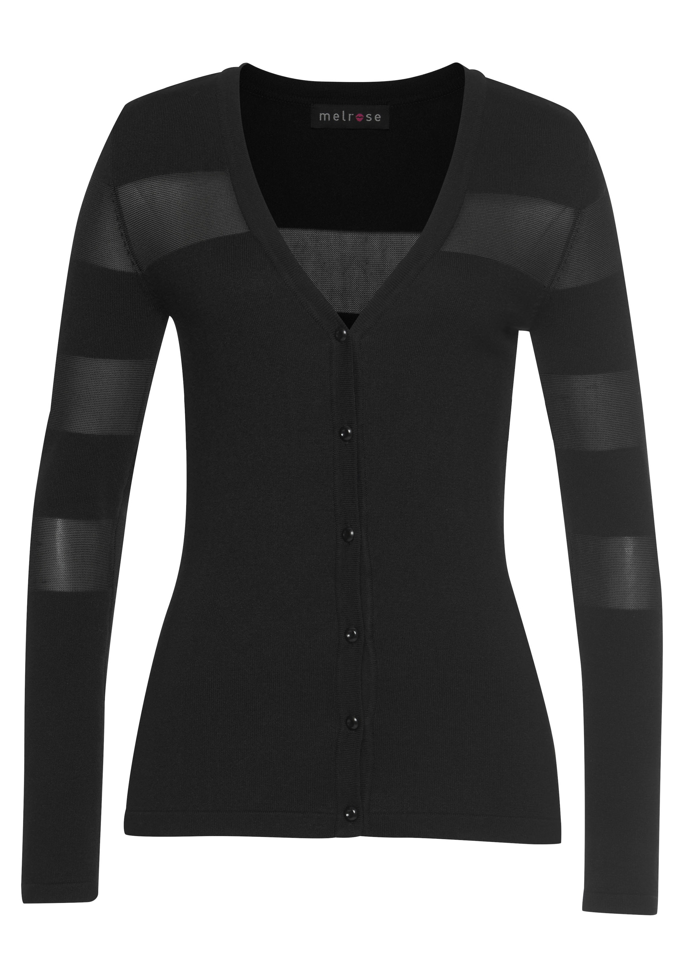 MELROSE Strickjacke in Schwarz: Vorderseite