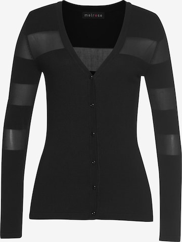 MELROSE Knit Cardigan in Black: front