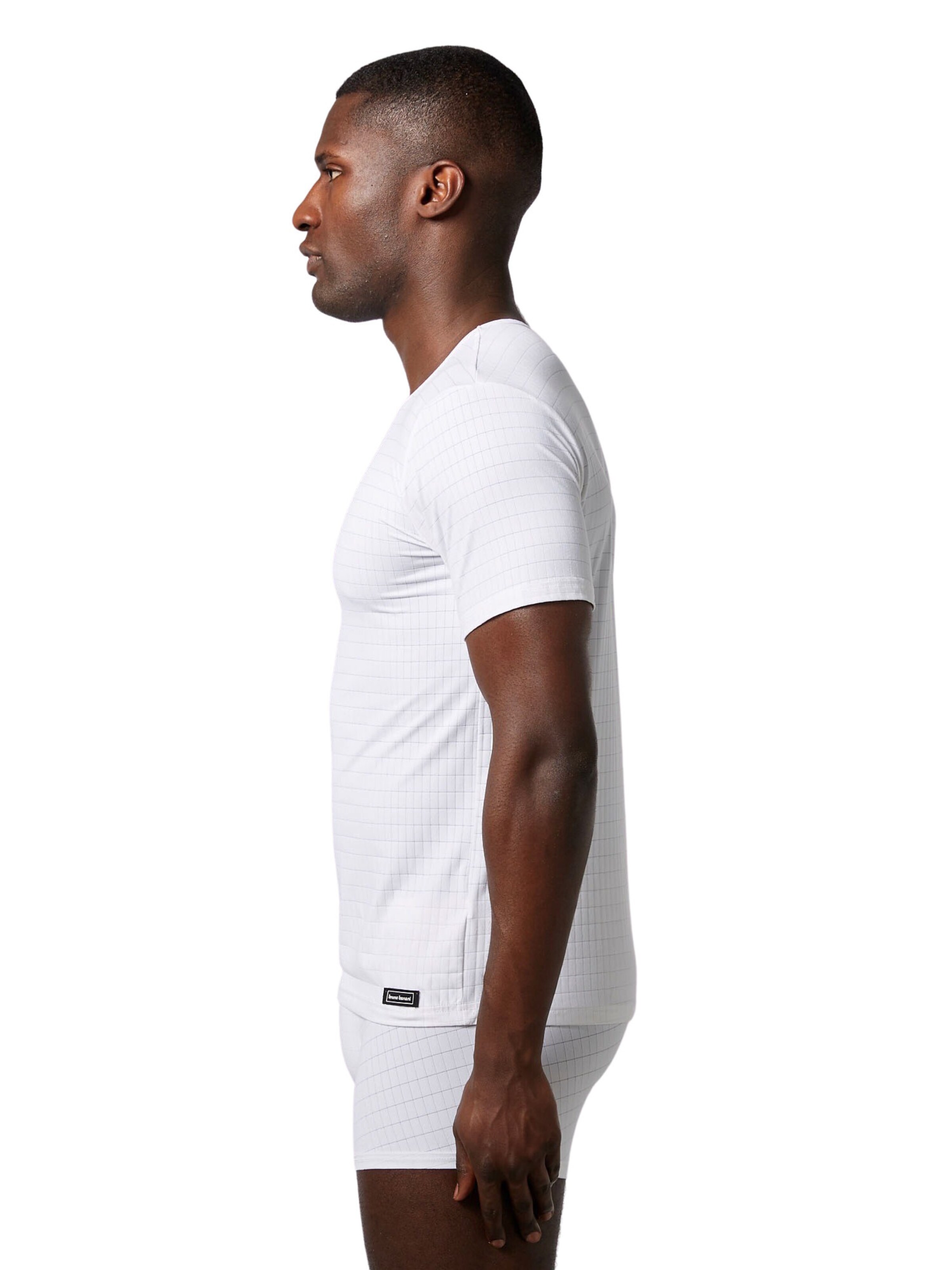 T-Shirt 'Check Line 2.0' Bruno Banani en blanc