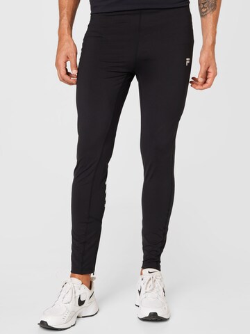 FILA Slim fit Workout Pants 'RATSCHINGS' in Black: front