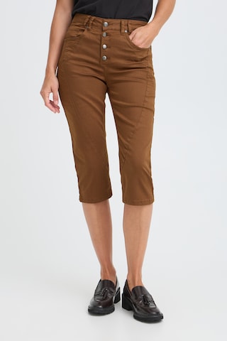 PULZ Jeans - Slimfit Pantalón ' Rosita' en marrón: frente