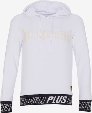 Sweat-shirt PLUS EIGHTEEN en blanc : devant