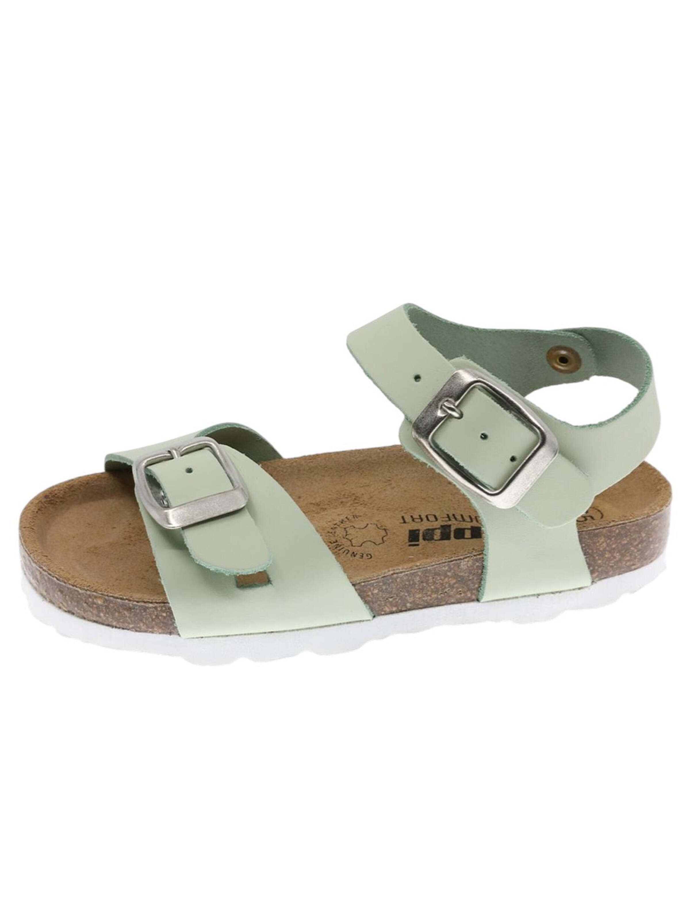 Sandalo di Beppi in verde: frontale
