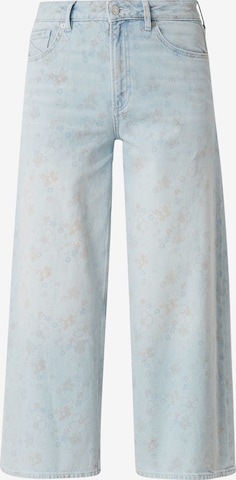 QS Wide leg Jeans in Blauw: voorkant