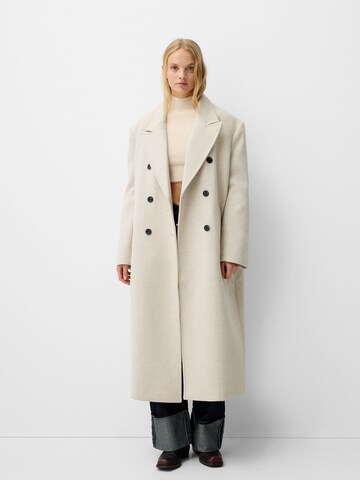 Bershka Between-seasons coat in White: front