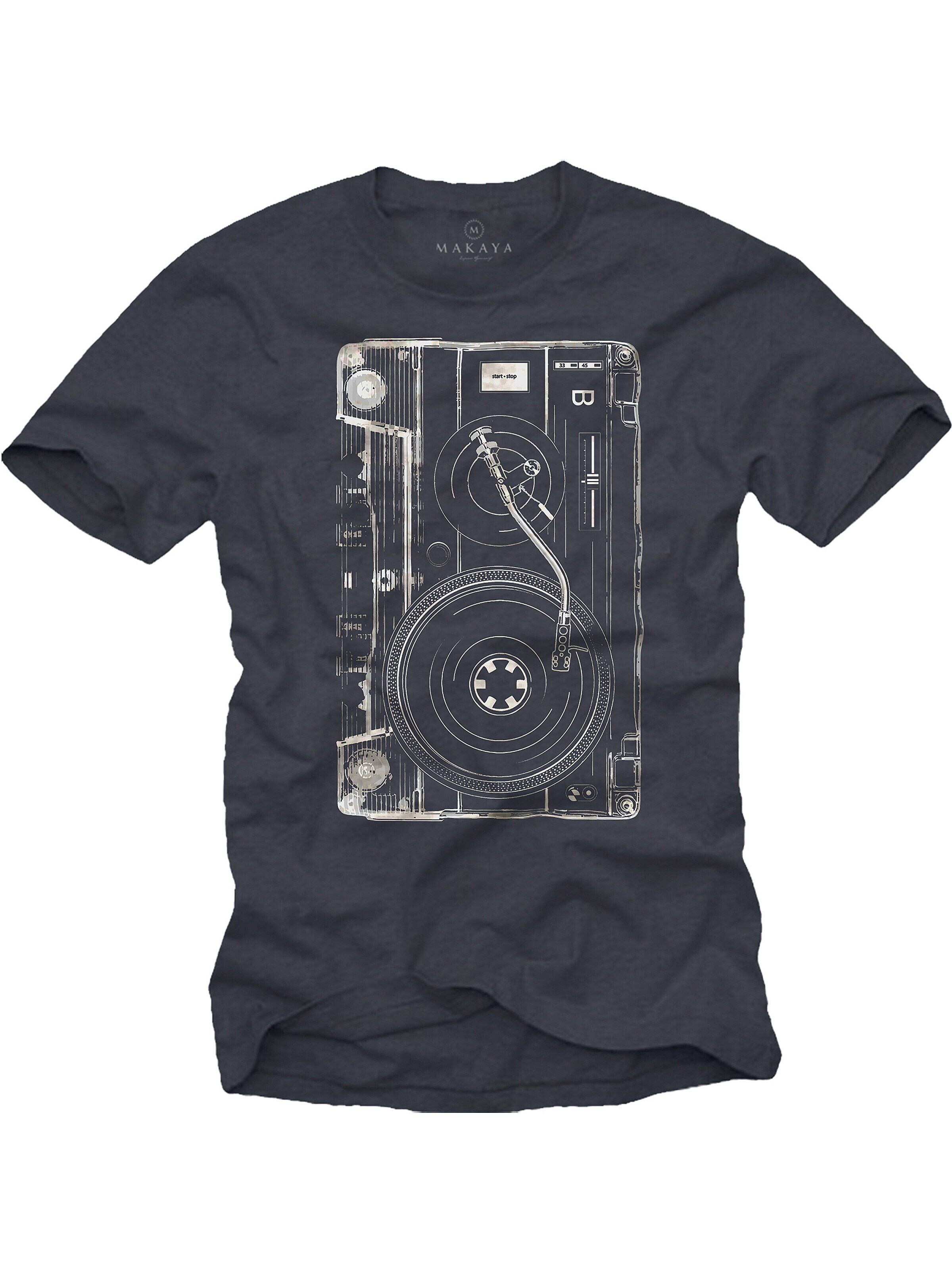 MAKAYA Shirt 'Tape B Side' in Grey: front